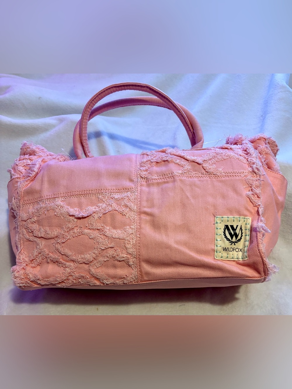 Wildfox Pink Frayed Canvas Tote - Picture 4 of 4